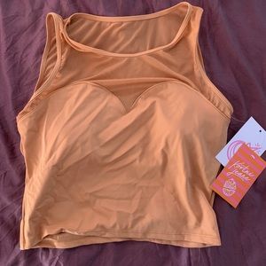 Kortni Jeane swimmers sweetheart cashew net top LG